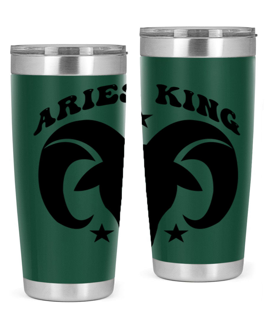 Aries King 110# Tumbler in stainless steel with a stylish design, perfect for hot and cold beverages.