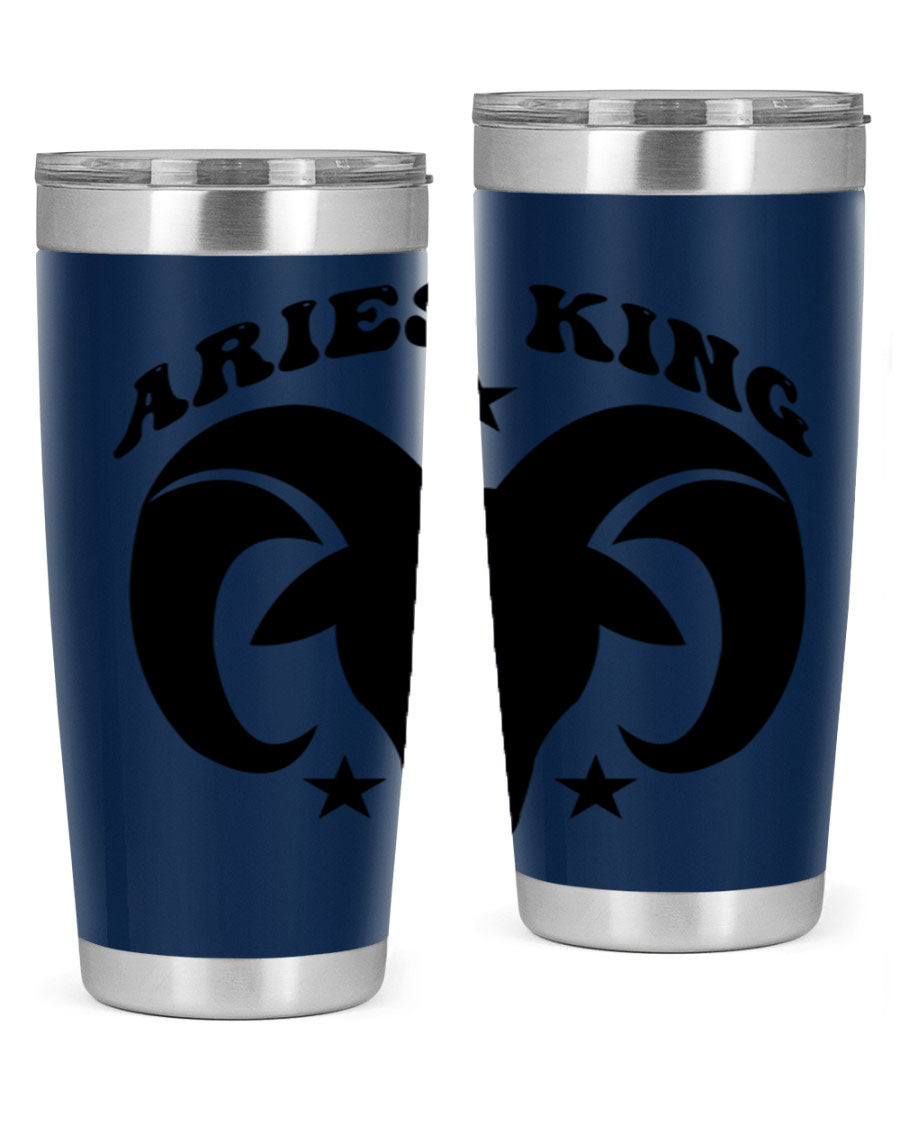 Aries King 110# Tumbler in stainless steel with a stylish design, perfect for hot and cold beverages.