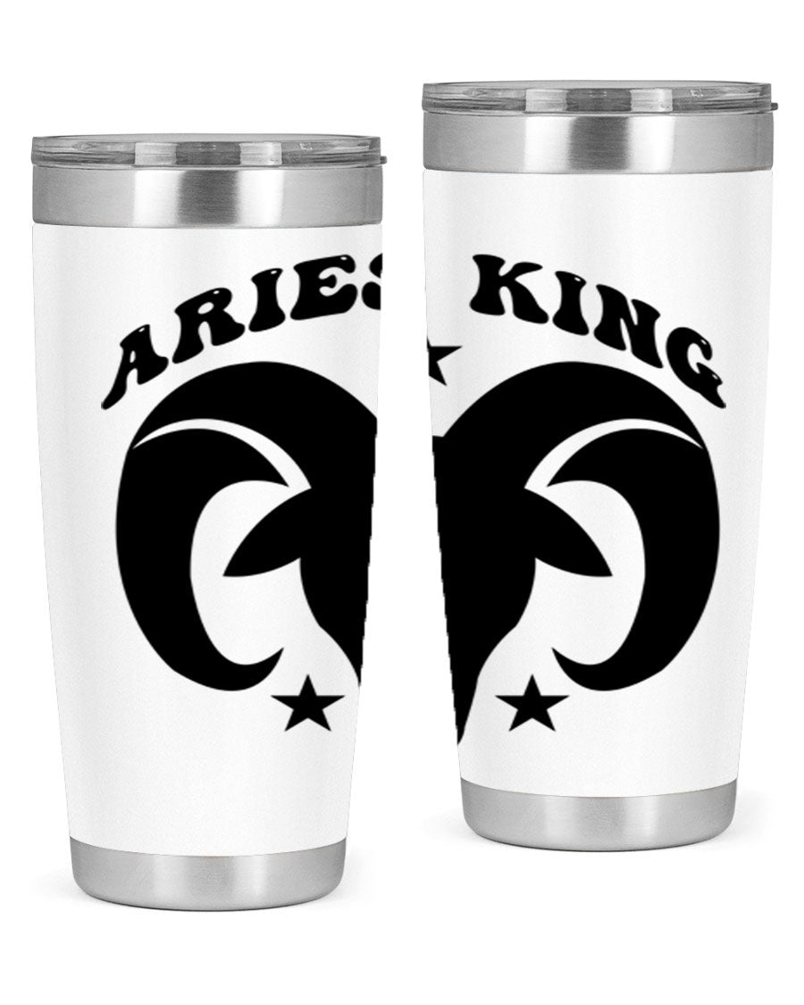 Aries King 110# Tumbler in stainless steel with a stylish design, perfect for hot and cold beverages.