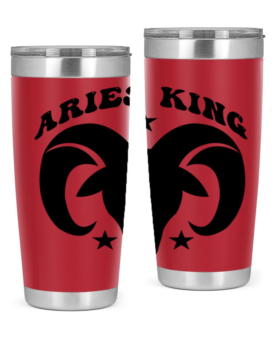 Aries King 110# Tumbler in stainless steel with a stylish design, perfect for hot and cold beverages.