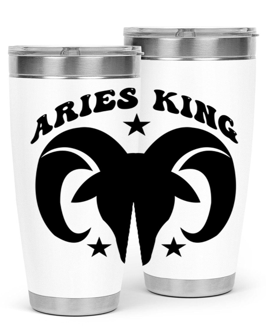 Aries King 110# Tumbler in stainless steel with a stylish design, perfect for hot and cold beverages.