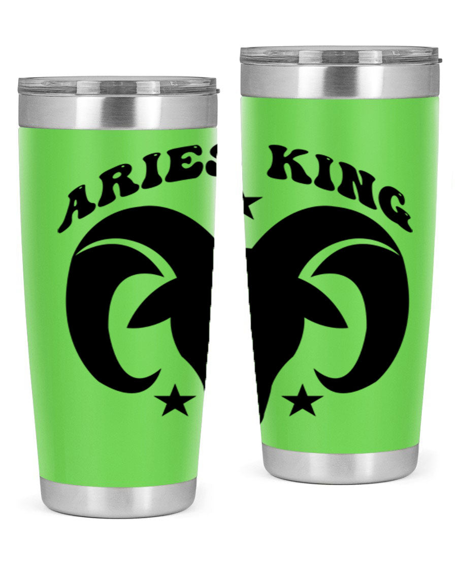 Aries King 110# Tumbler in stainless steel with a stylish design, perfect for hot and cold beverages.