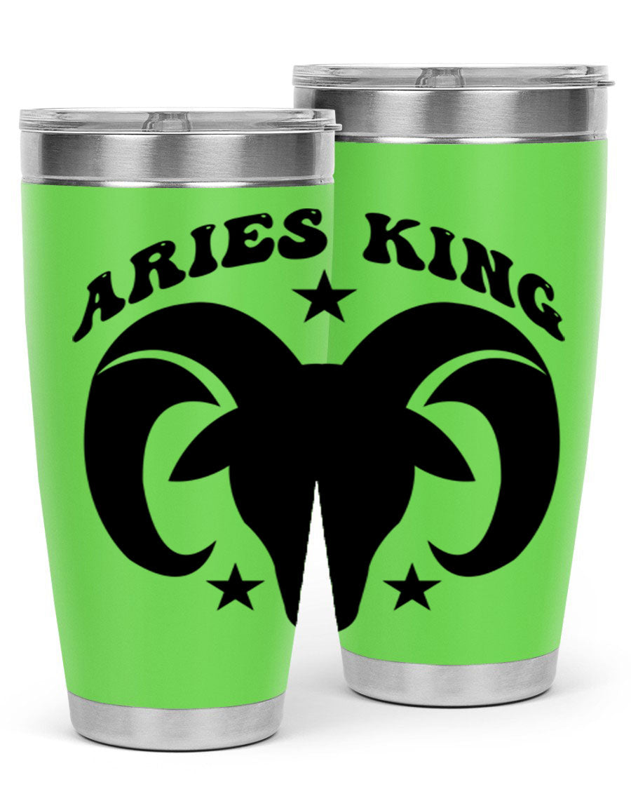 Aries King 110# Tumbler in stainless steel with a stylish design, perfect for hot and cold beverages.