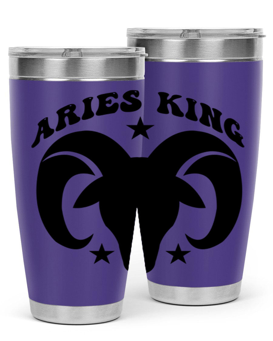 Aries King 110# Tumbler in stainless steel with a stylish design, perfect for hot and cold beverages.