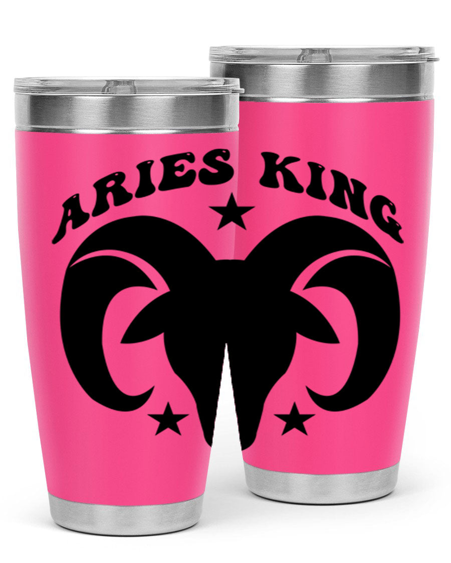 Aries King 110# Tumbler in stainless steel with a stylish design, perfect for hot and cold beverages.