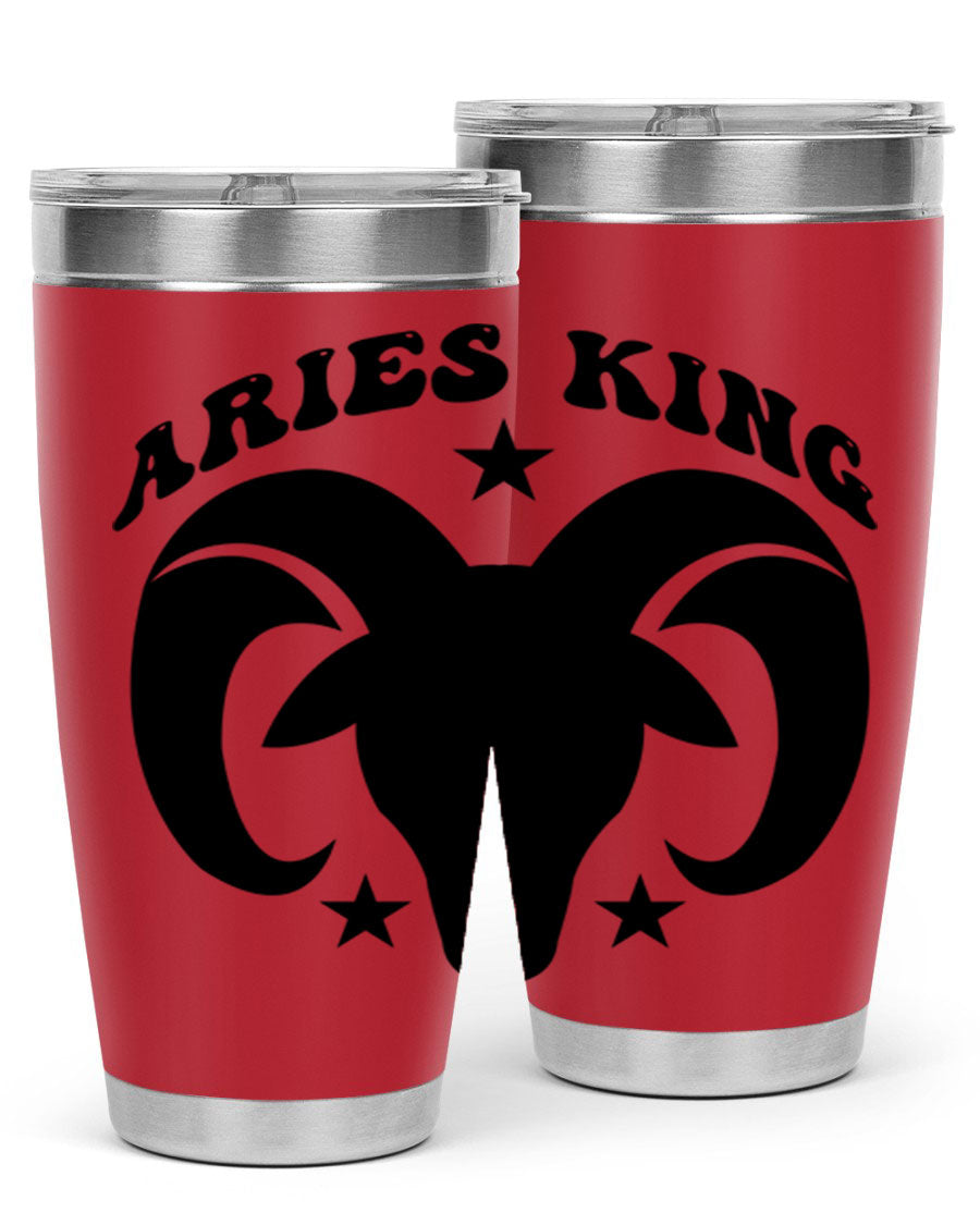 Aries King 110# Tumbler in stainless steel with a stylish design, perfect for hot and cold beverages.