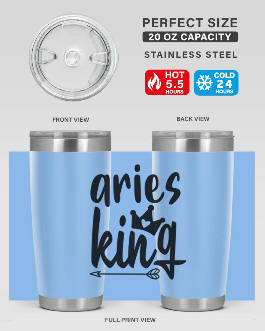 Aries King 108# Tumbler, a stylish 20oz double wall vacuum stainless steel tumbler with a copper lining and a drink-thru lid.