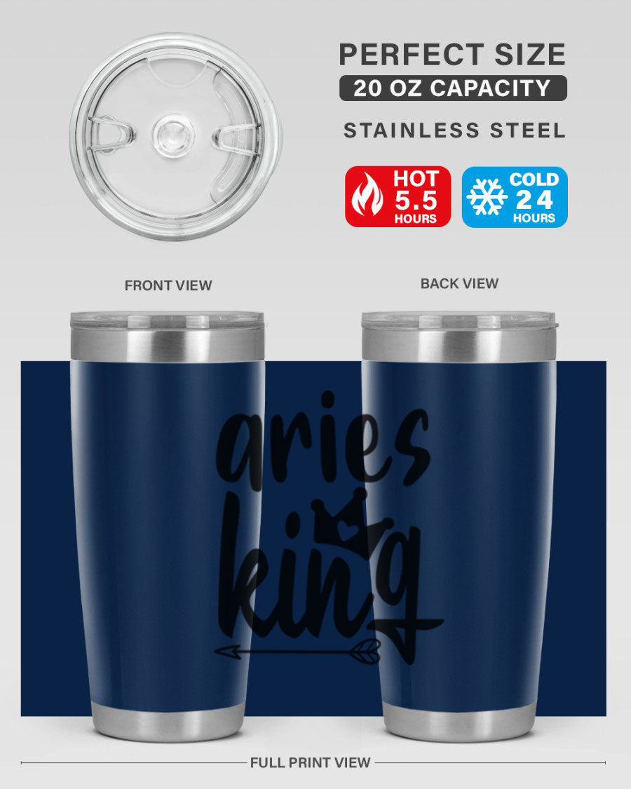 Aries King 108# Tumbler, a stylish 20oz double wall vacuum stainless steel tumbler with a copper lining and a drink-thru lid.