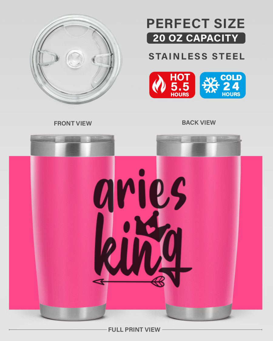 Aries King 108# Tumbler, a stylish 20oz double wall vacuum stainless steel tumbler with a copper lining and a drink-thru lid.