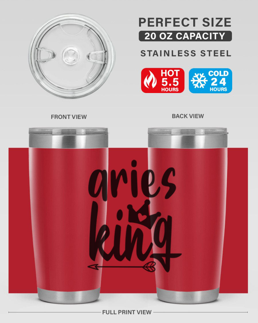 Aries King 108# Tumbler, a stylish 20oz double wall vacuum stainless steel tumbler with a copper lining and a drink-thru lid.