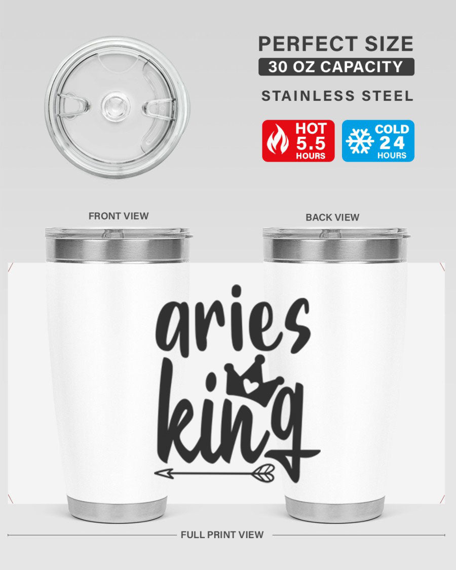 Aries King 108# Tumbler, a stylish 20oz double wall vacuum stainless steel tumbler with a copper lining and a drink-thru lid.