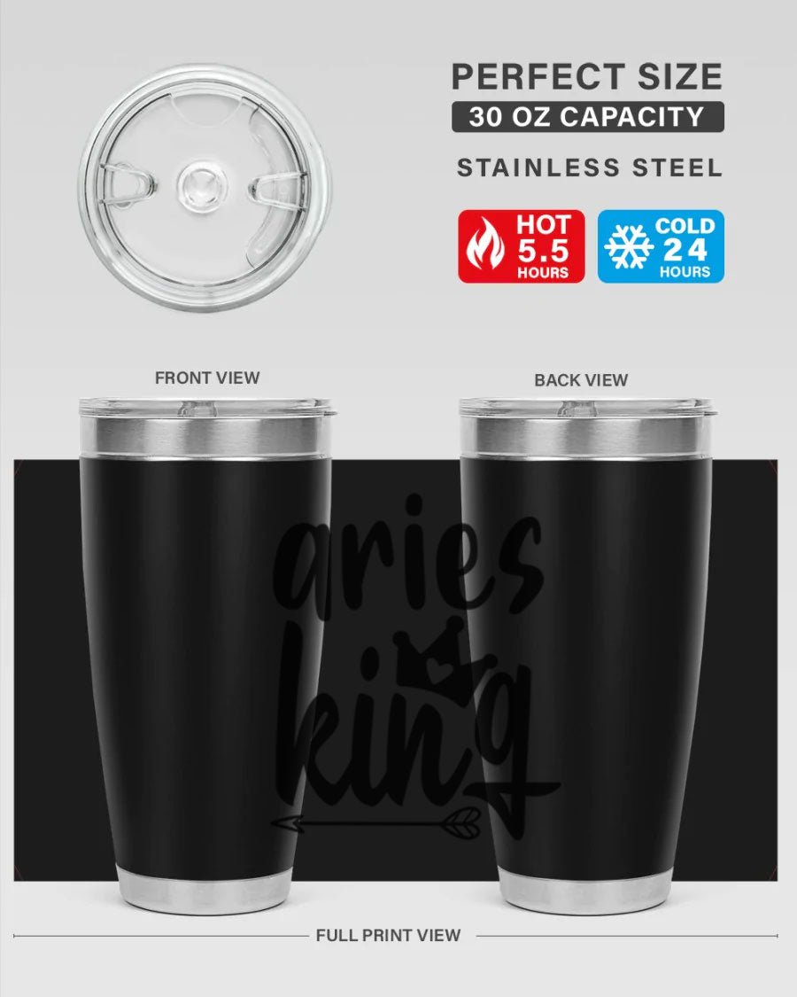 Aries King 108# Tumbler, a stylish 20oz double wall vacuum stainless steel tumbler with a copper lining and a drink-thru lid.