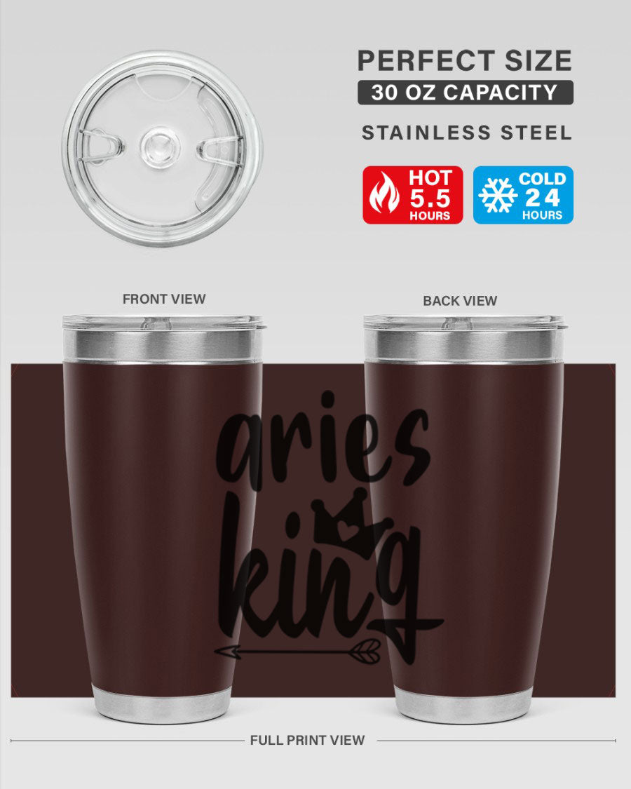 Aries King 108# Tumbler, a stylish 20oz double wall vacuum stainless steel tumbler with a copper lining and a drink-thru lid.