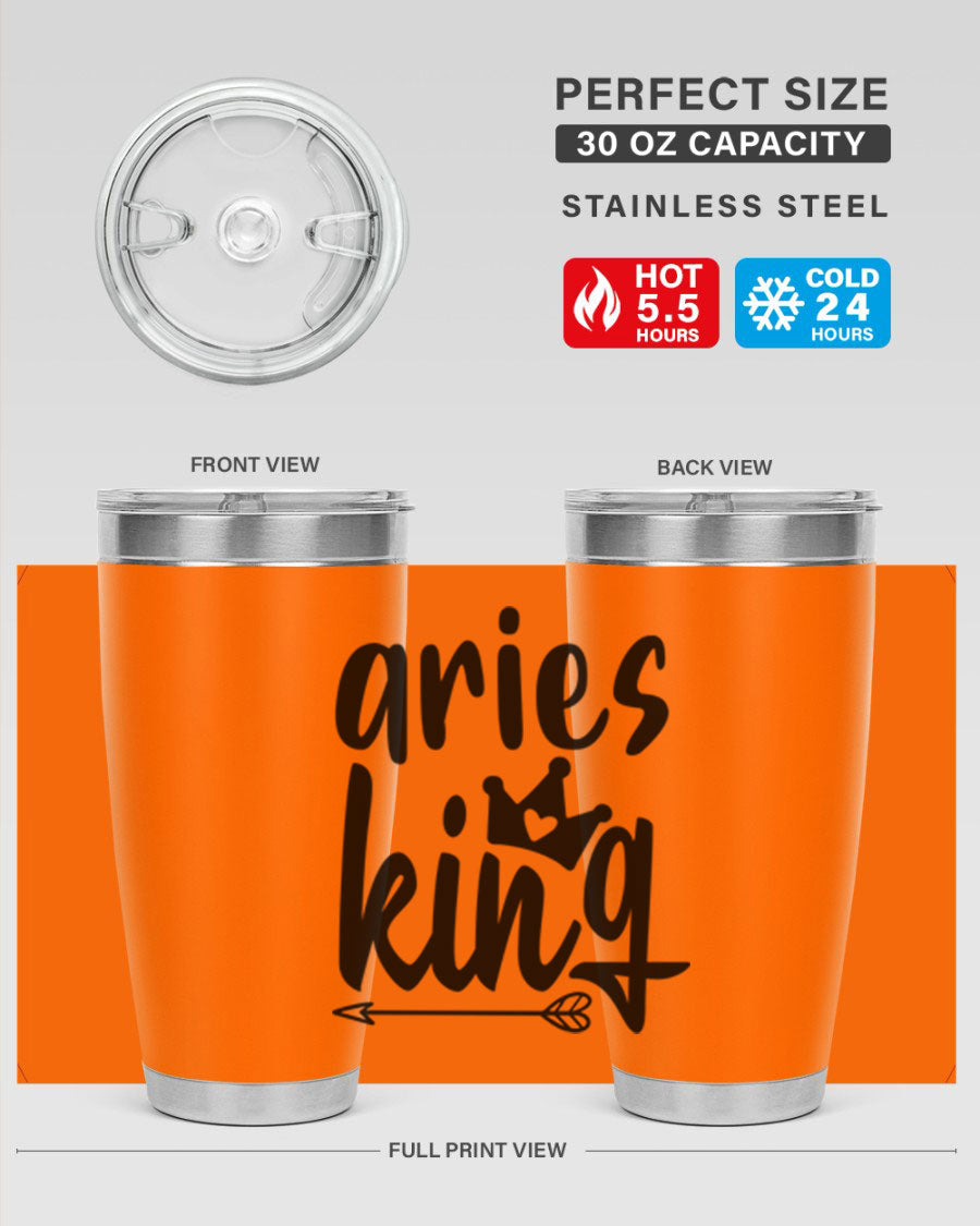 Aries King 108# Tumbler, a stylish 20oz double wall vacuum stainless steel tumbler with a copper lining and a drink-thru lid.