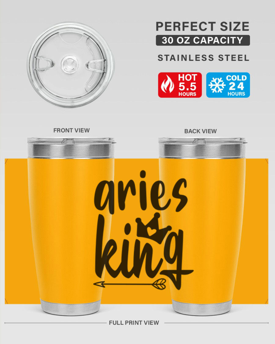 Aries King 108# Tumbler, a stylish 20oz double wall vacuum stainless steel tumbler with a copper lining and a drink-thru lid.