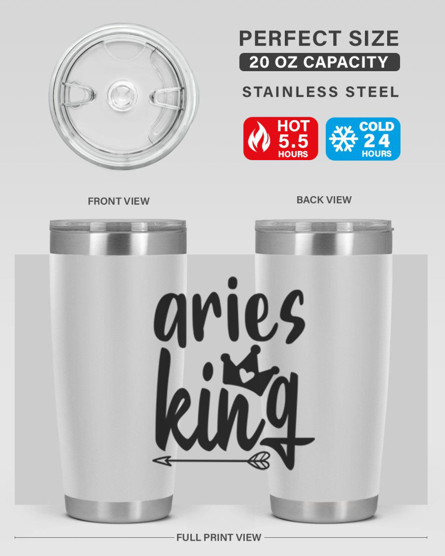 Aries King 108# Tumbler, a stylish 20oz double wall vacuum stainless steel tumbler with a copper lining and a drink-thru lid.