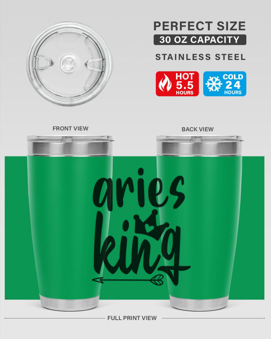 Aries King 108# Tumbler, a stylish 20oz double wall vacuum stainless steel tumbler with a copper lining and a drink-thru lid.