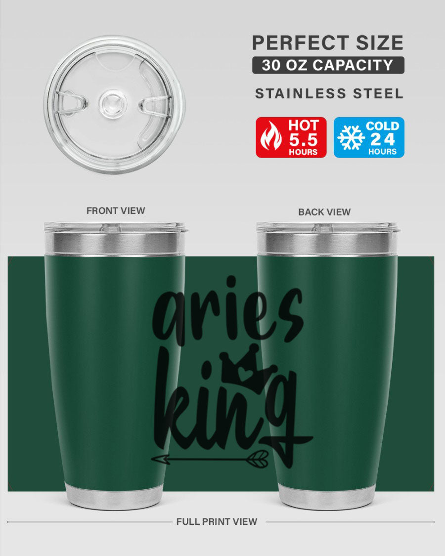 Aries King 108# Tumbler, a stylish 20oz double wall vacuum stainless steel tumbler with a copper lining and a drink-thru lid.