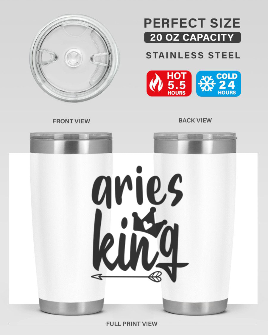 Aries King 108# Tumbler, a stylish 20oz double wall vacuum stainless steel tumbler with a copper lining and a drink-thru lid.