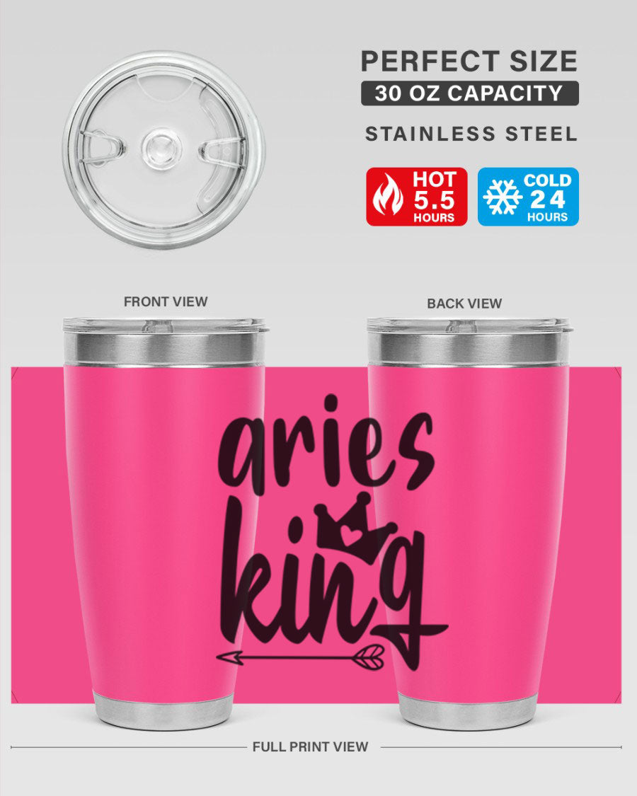 Aries King 108# Tumbler, a stylish 20oz double wall vacuum stainless steel tumbler with a copper lining and a drink-thru lid.