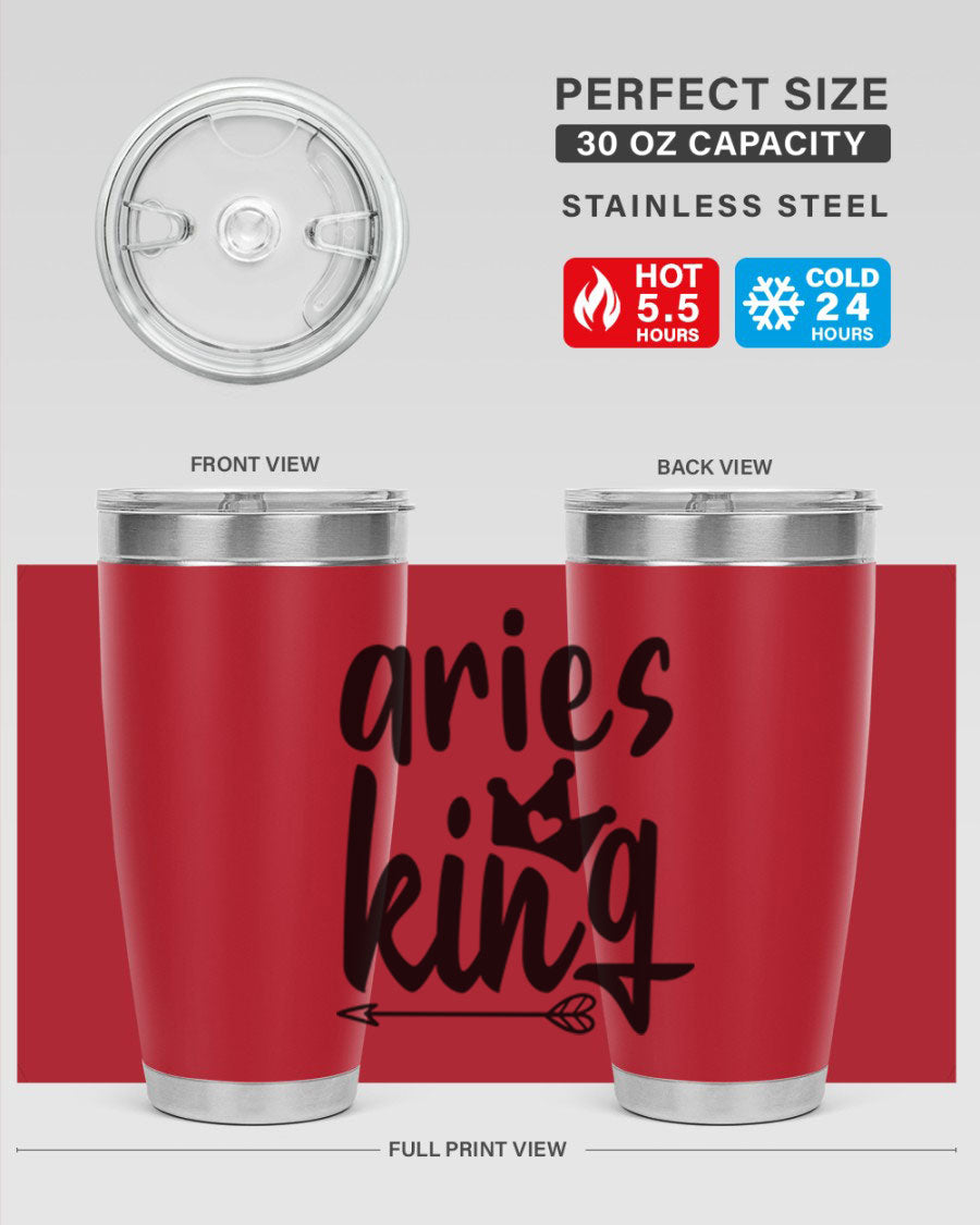 Aries King 108# Tumbler, a stylish 20oz double wall vacuum stainless steel tumbler with a copper lining and a drink-thru lid.