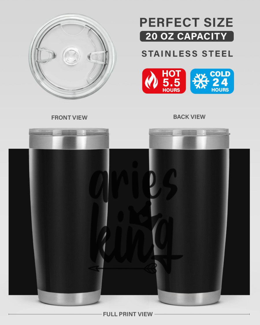 Aries King 108# Tumbler, a stylish 20oz double wall vacuum stainless steel tumbler with a copper lining and a drink-thru lid.