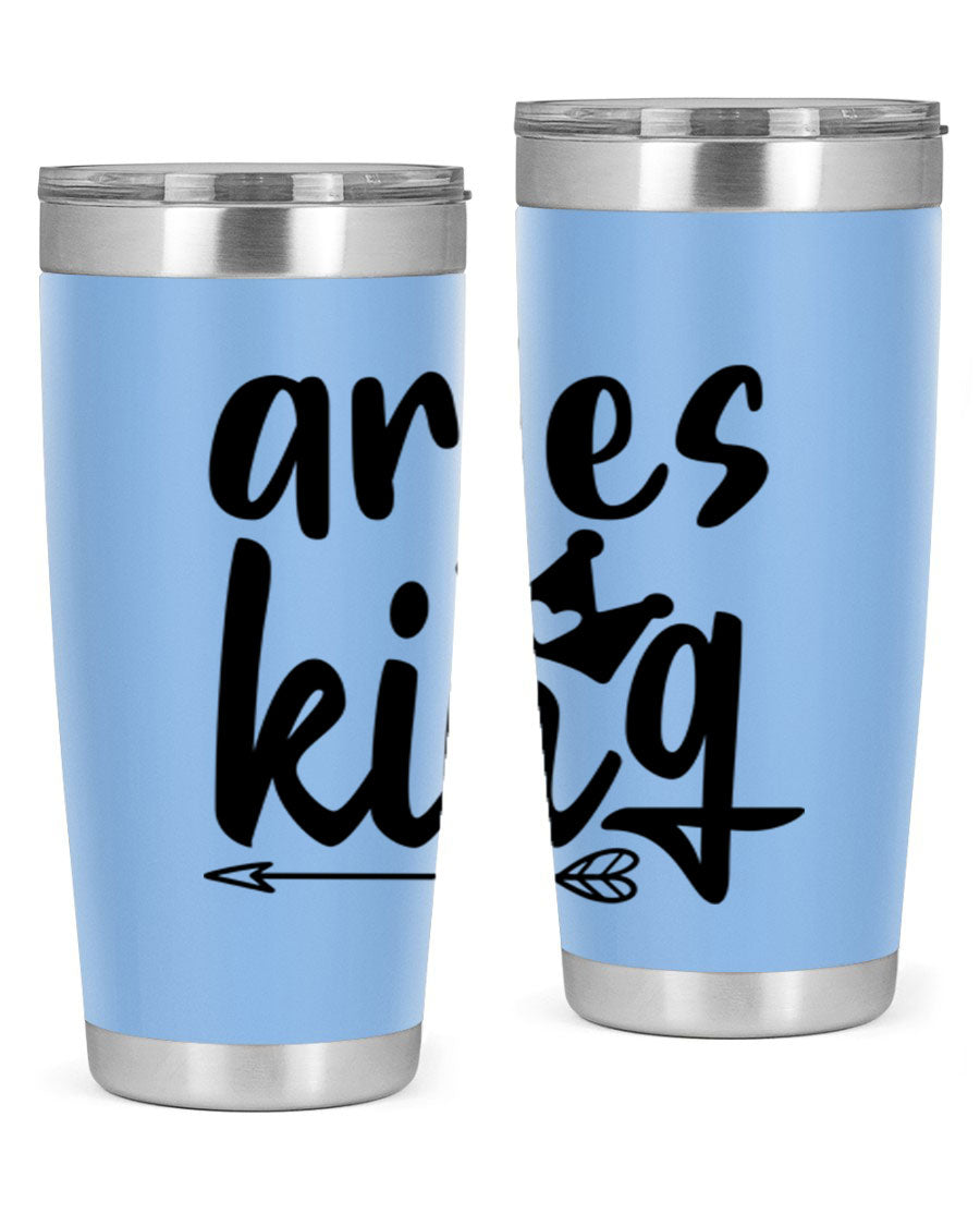 Aries King 108# Tumbler, a stylish 20oz double wall vacuum stainless steel tumbler with a copper lining and a drink-thru lid.