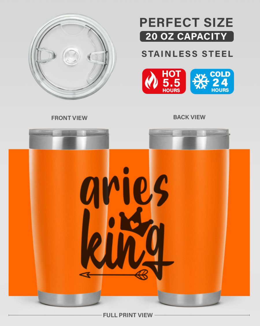 Aries King 108# Tumbler, a stylish 20oz double wall vacuum stainless steel tumbler with a copper lining and a drink-thru lid.