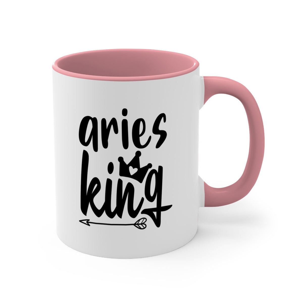 Aries King 108# Mug featuring a glossy finish, colored handle, and interior, available in five vibrant colors.