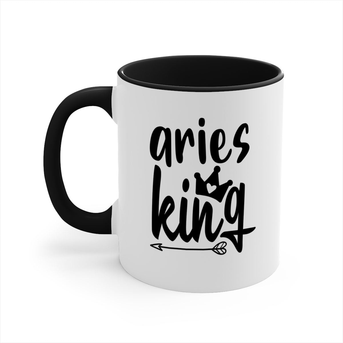 Aries King 108# Mug featuring a glossy finish, colored handle, and interior, available in five vibrant colors.