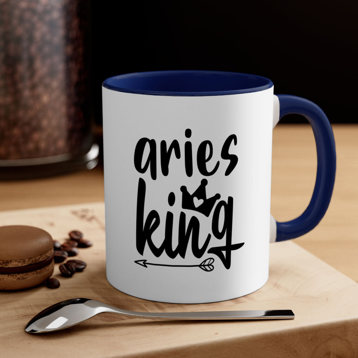 Aries King 108# Mug featuring a glossy finish, colored handle, and interior, available in five vibrant colors.