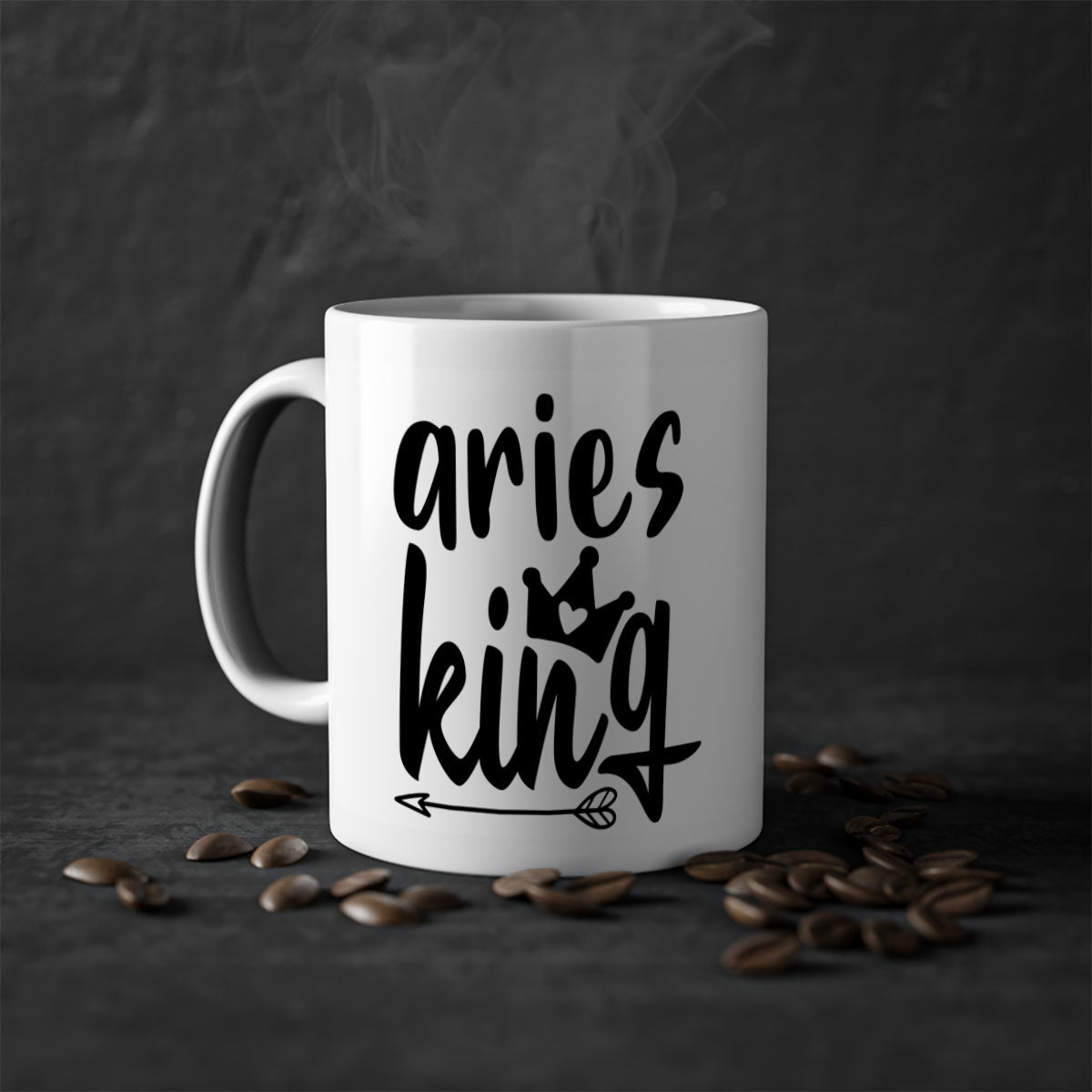 Aries King 108# Mug featuring a glossy finish, colored handle, and interior, available in five vibrant colors.