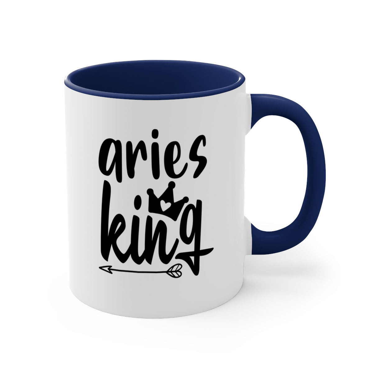 Aries King 108# Mug featuring a glossy finish, colored handle, and interior, available in five vibrant colors.