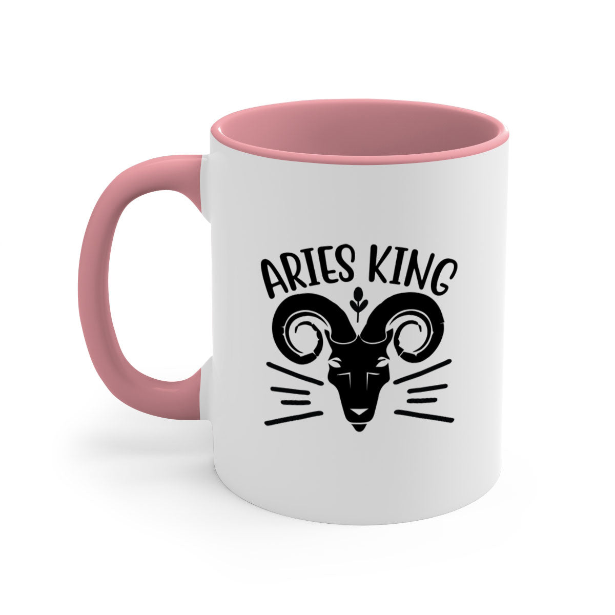 Aries king 109# Mug featuring a two-tone design with a colored handle and interior, available in five colors, showcasing a glossy finish.