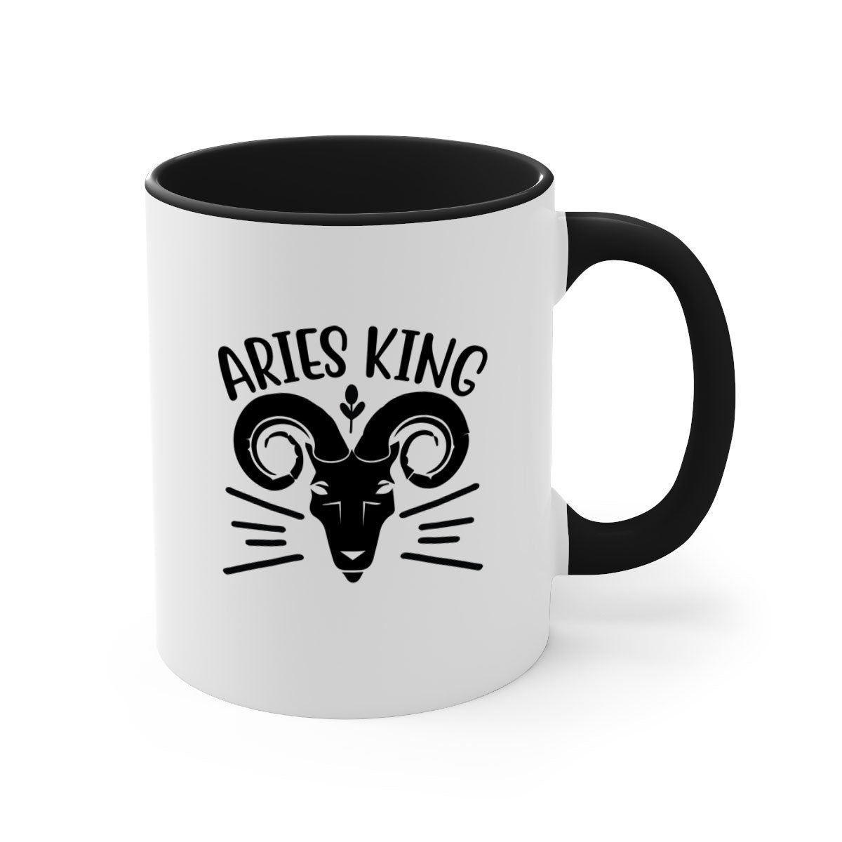 Aries king 109# Mug featuring a two-tone design with a colored handle and interior, available in five colors, showcasing a glossy finish.