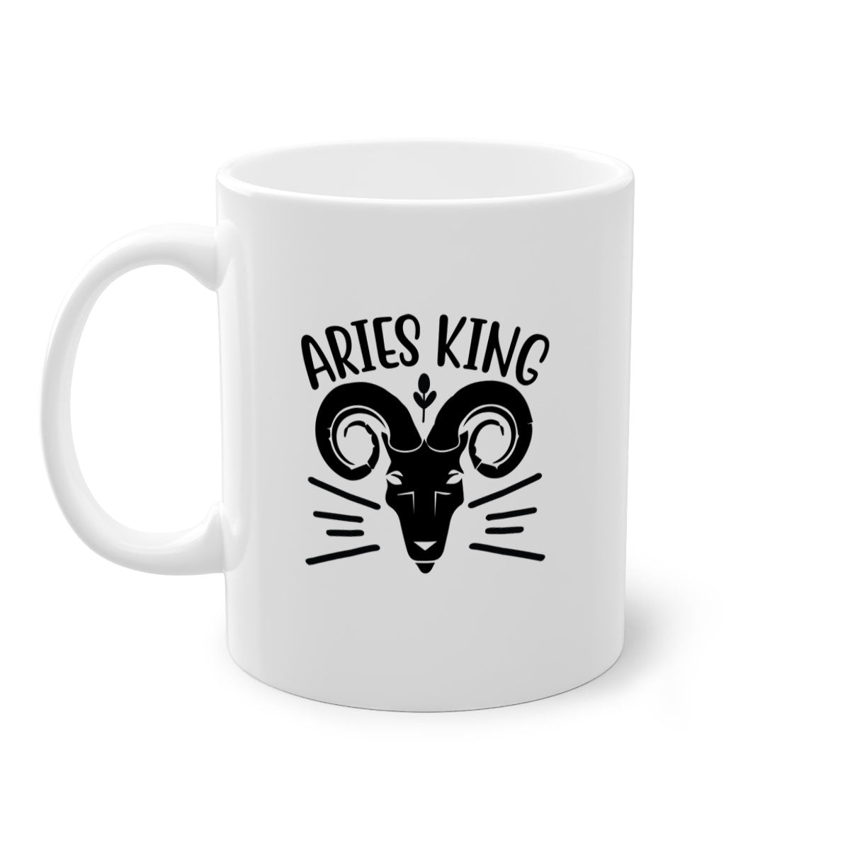 Aries king 109# Mug featuring a two-tone design with a colored handle and interior, available in five colors, showcasing a glossy finish.