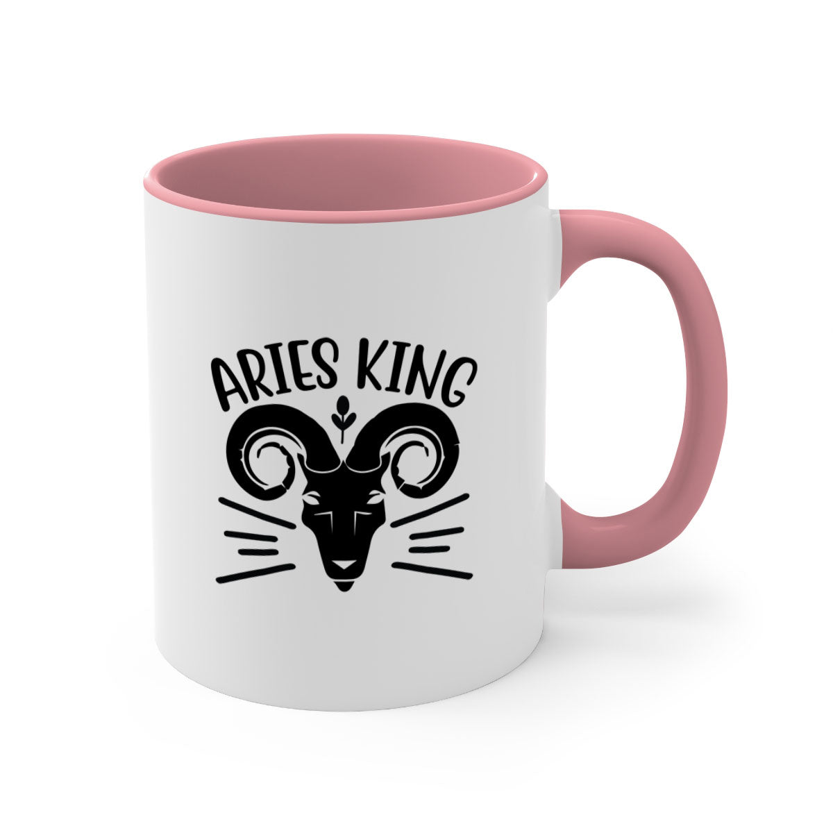 Aries king 109# Mug featuring a two-tone design with a colored handle and interior, available in five colors, showcasing a glossy finish.