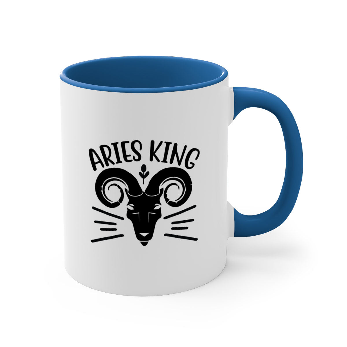 Aries king 109# Mug featuring a two-tone design with a colored handle and interior, available in five colors, showcasing a glossy finish.