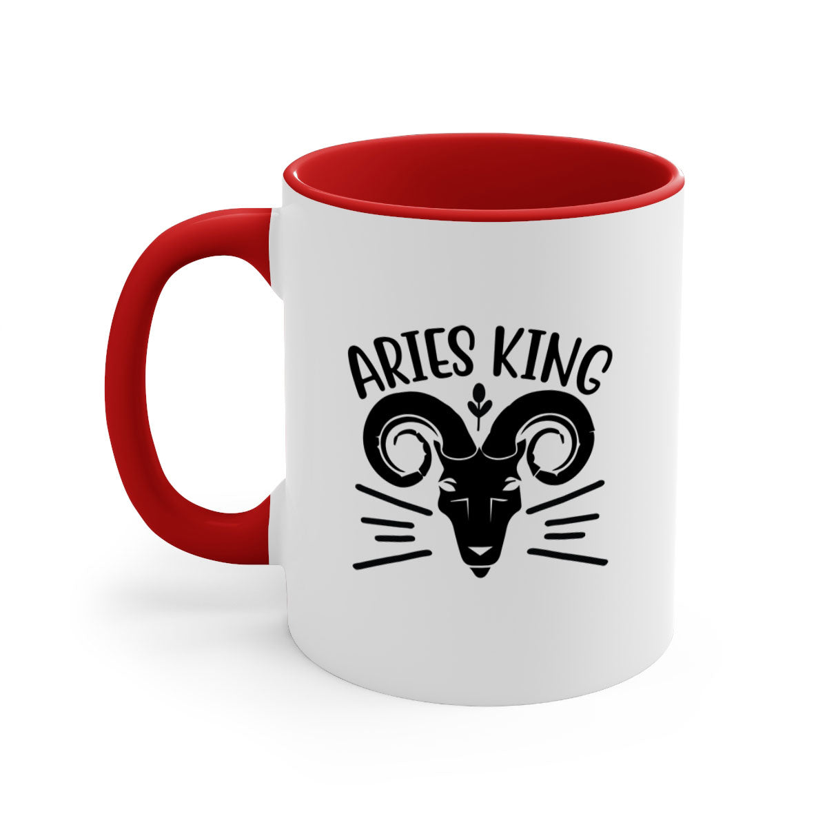 Aries king 109# Mug featuring a two-tone design with a colored handle and interior, available in five colors, showcasing a glossy finish.