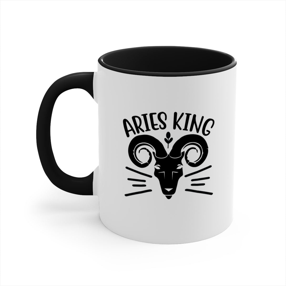 Aries king 109# Mug featuring a two-tone design with a colored handle and interior, available in five colors, showcasing a glossy finish.