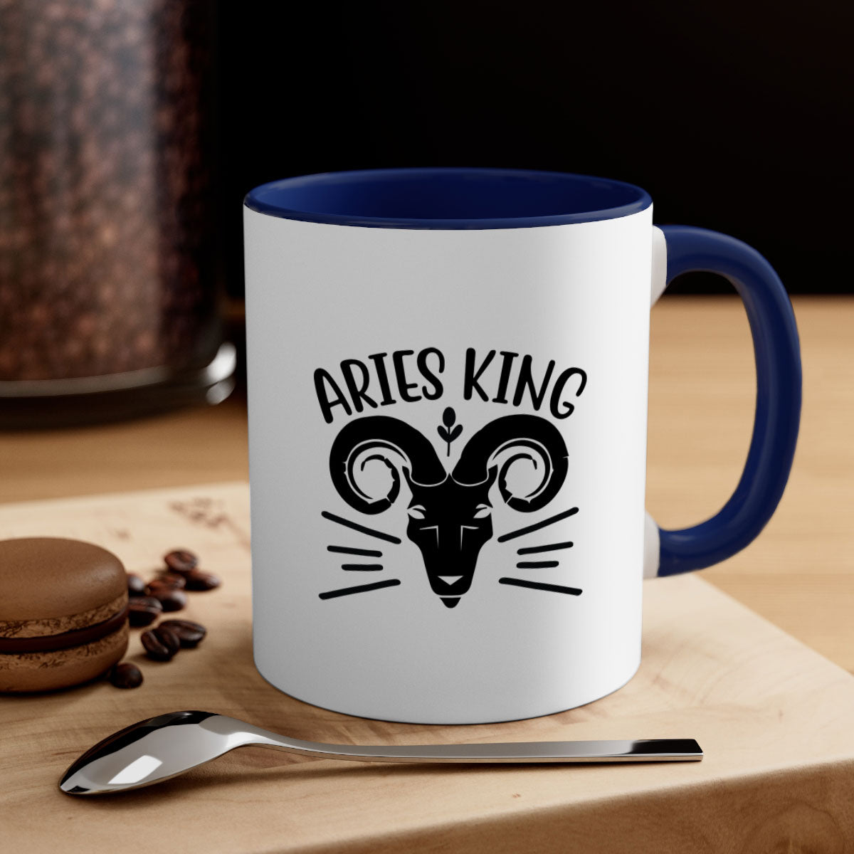 Aries king 109# Mug featuring a two-tone design with a colored handle and interior, available in five colors, showcasing a glossy finish.