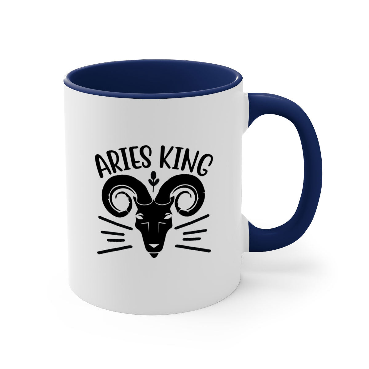 Aries king 109# Mug featuring a two-tone design with a colored handle and interior, available in five colors, showcasing a glossy finish.