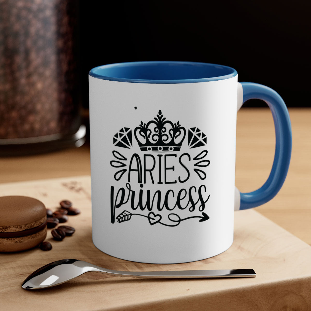 Aries princess 114# Mug featuring a two-tone design with a colored handle and interior, available in multiple colors and sizes.