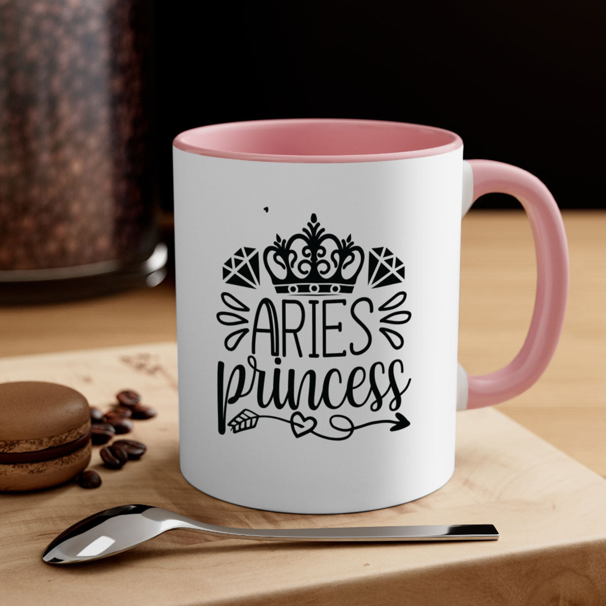 Aries princess 114# Mug featuring a two-tone design with a colored handle and interior, available in multiple colors and sizes.