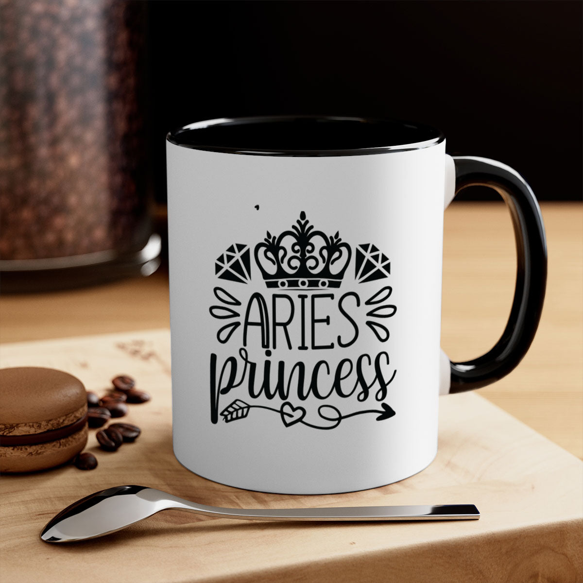 Aries princess 114# Mug featuring a two-tone design with a colored handle and interior, available in multiple colors and sizes.