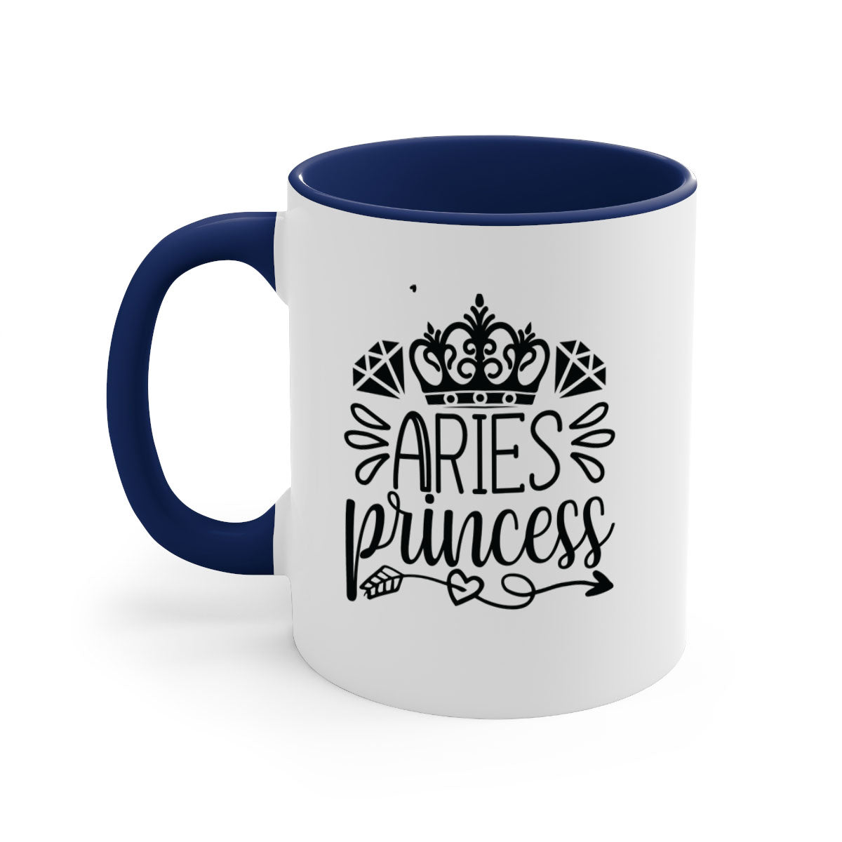 Aries princess 114# Mug featuring a two-tone design with a colored handle and interior, available in multiple colors and sizes.