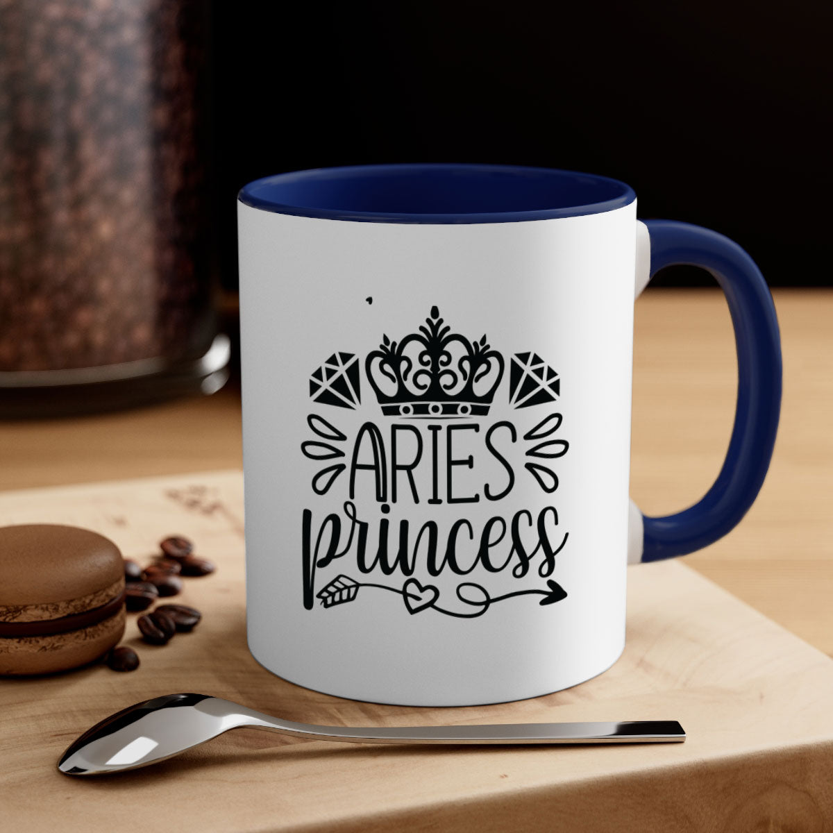 Aries princess 114# Mug featuring a two-tone design with a colored handle and interior, available in multiple colors and sizes.