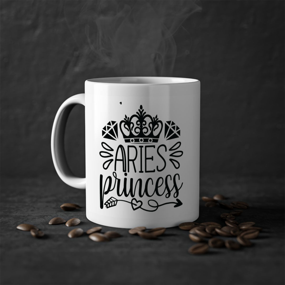 Aries princess 114# Mug featuring a two-tone design with a colored handle and interior, available in multiple colors and sizes.