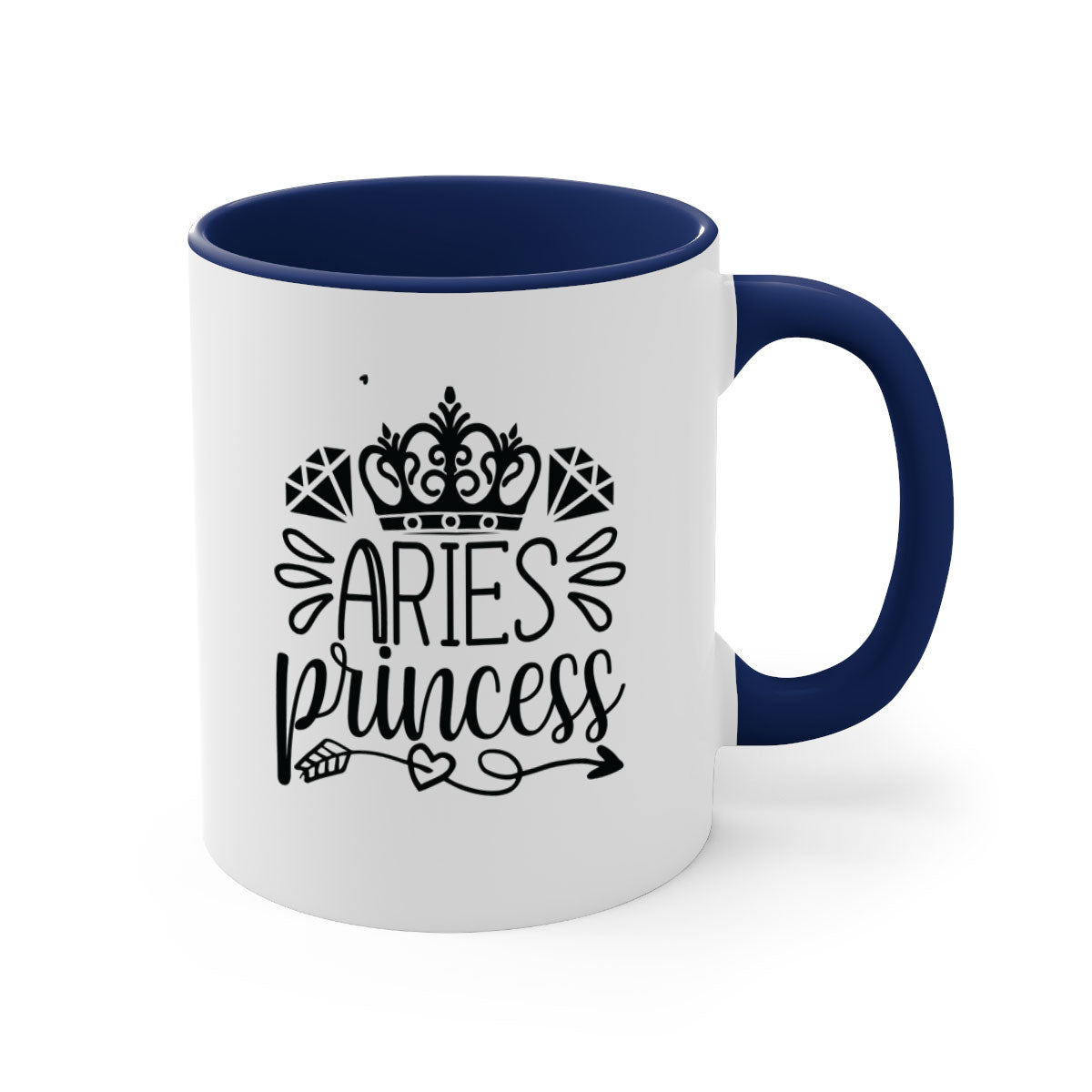 Aries princess 114# Mug featuring a two-tone design with a colored handle and interior, available in multiple colors and sizes.