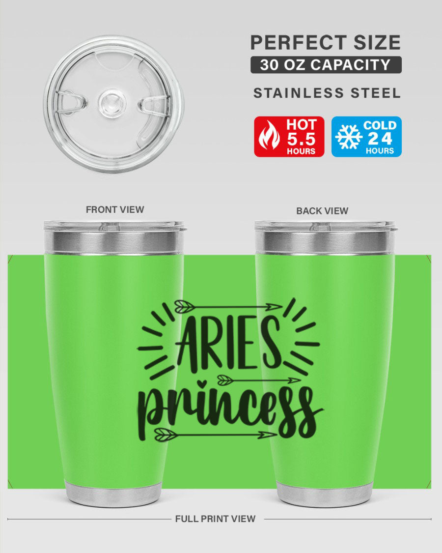 Aries Princess 115# Tumbler, a stylish 20oz stainless steel drinkware with a vibrant design, perfect for keeping beverages hot or cold.